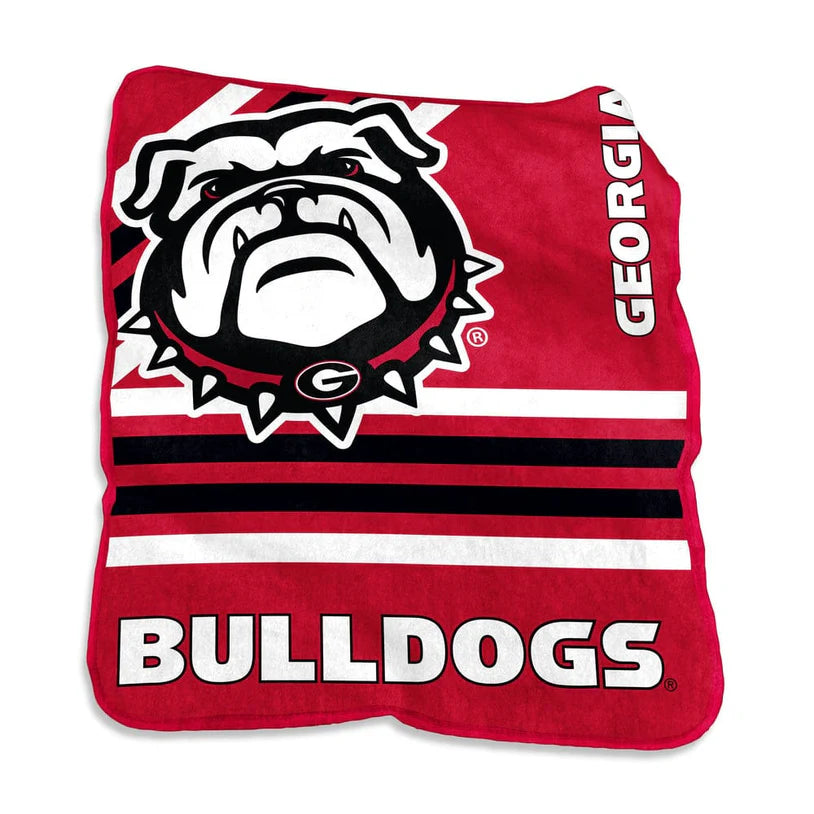 Georgia Bulldogs Logo Raschel Throw Blanket