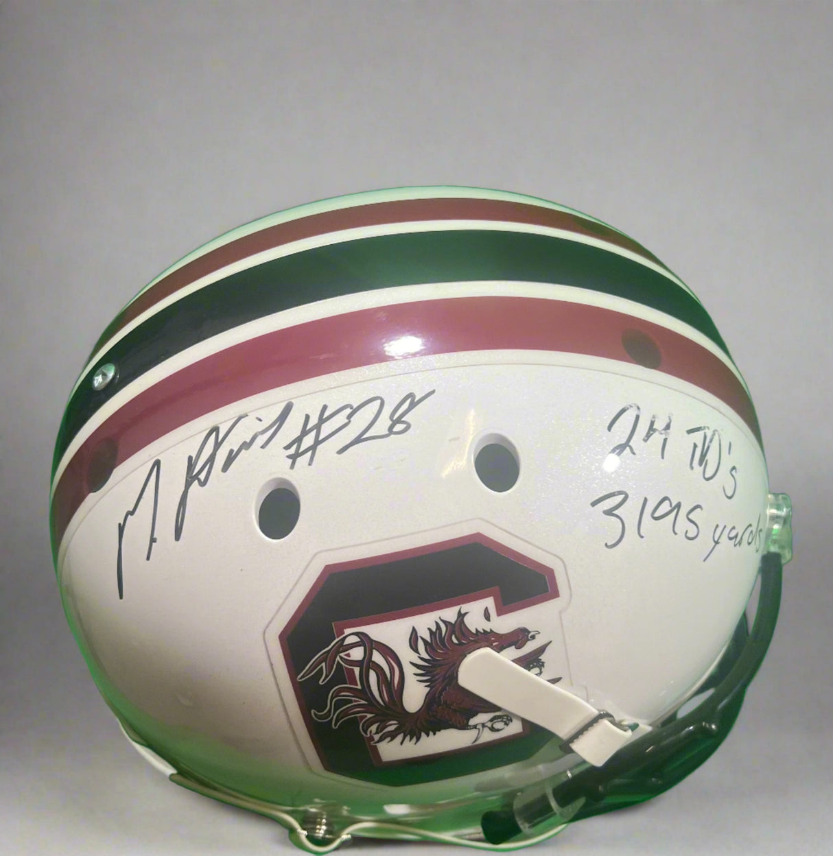 Connor Shaw and Mike Davis Signed Full Size Gamecocks Replica Helmet