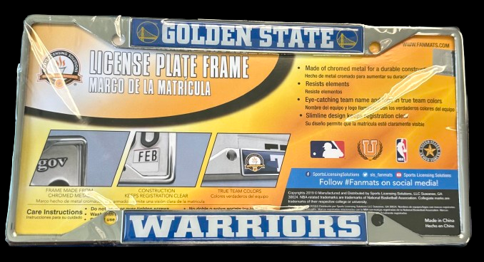 Warriors License Plate Frame