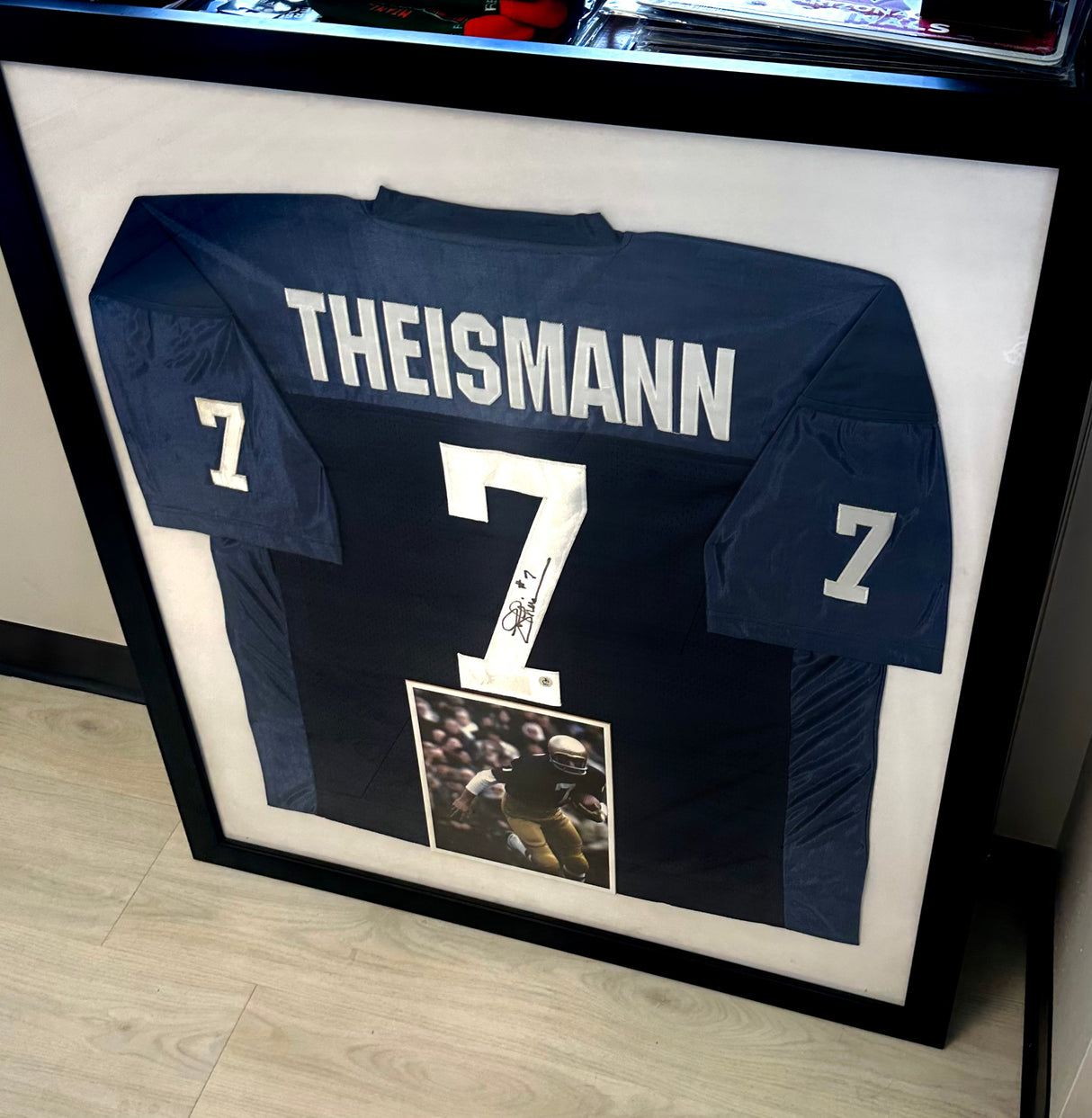 Joe Theisman Notre Dame Signed Player Jersey Framed