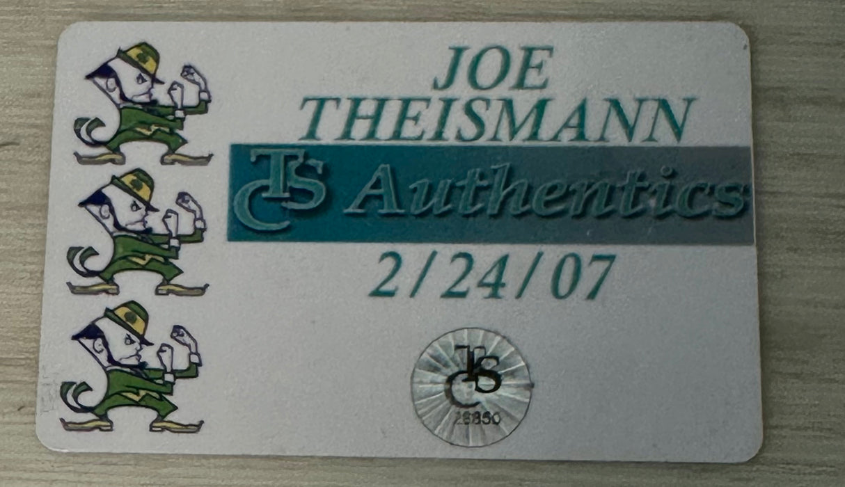 Joe Theisman Notre Dame Signed Player Jersey Framed