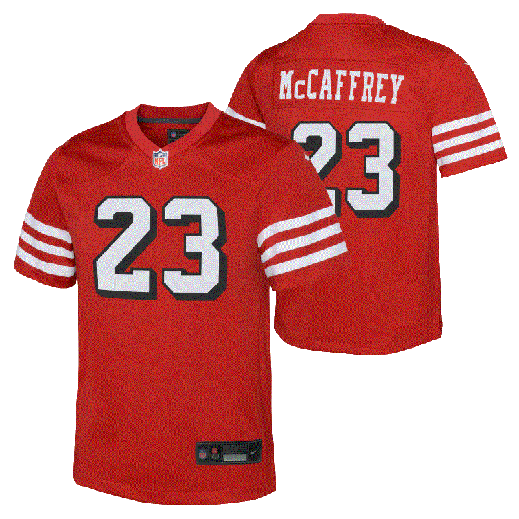 49ers Nike McCaffrey Youth Player Jersey