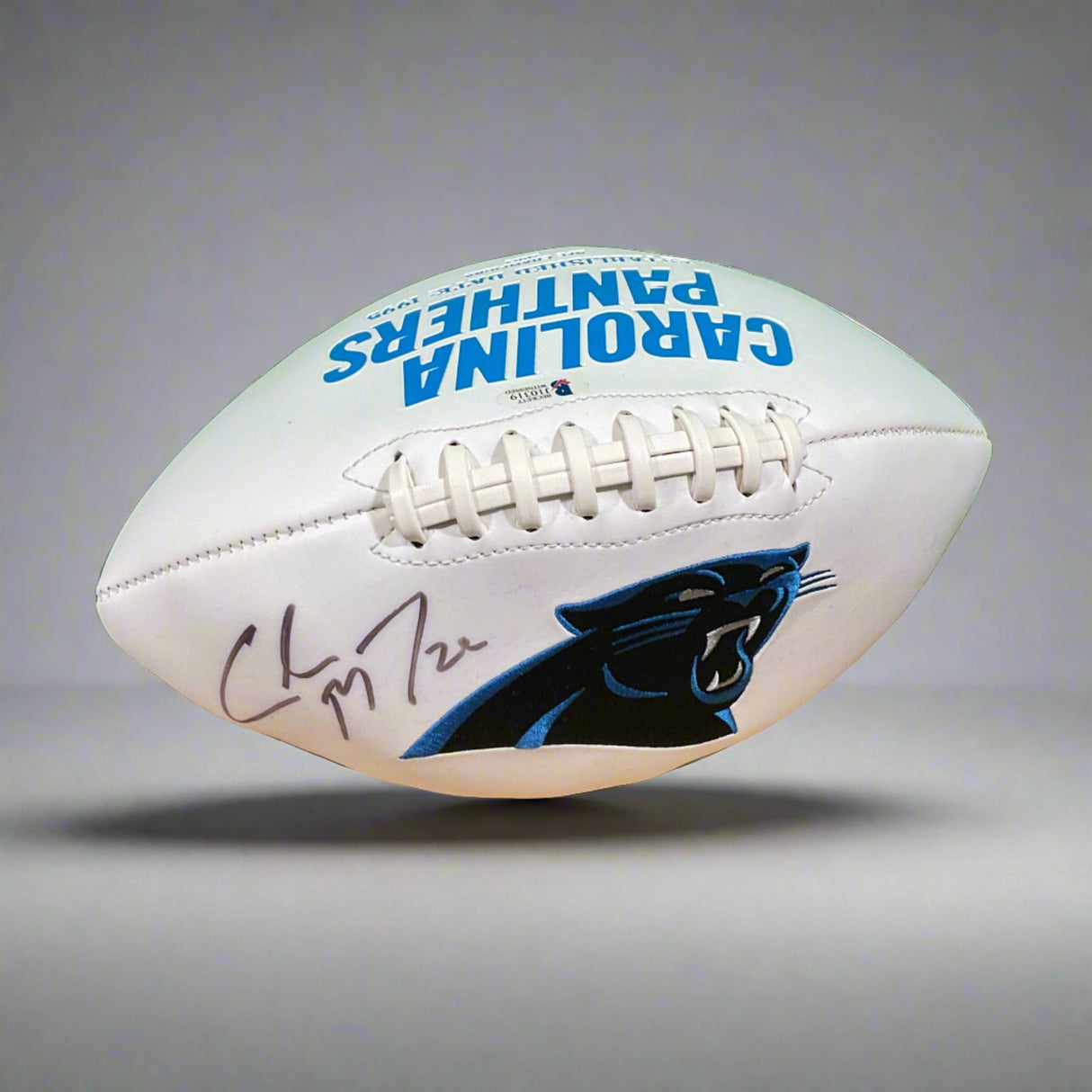 Christian McCaffrey Carolina Panther Signed Football