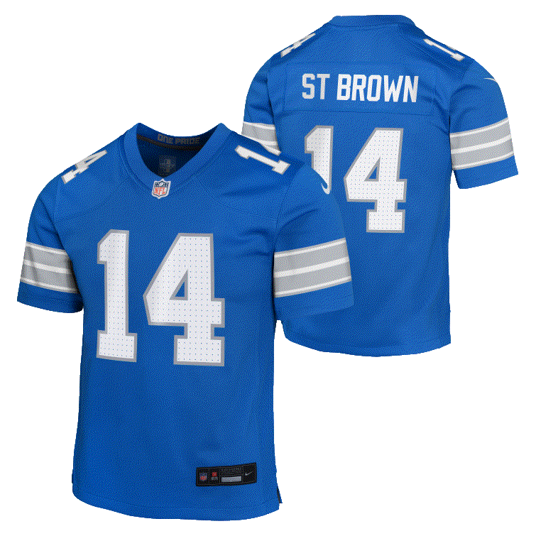 Lions St. Brown Nike Youth Player Jersey