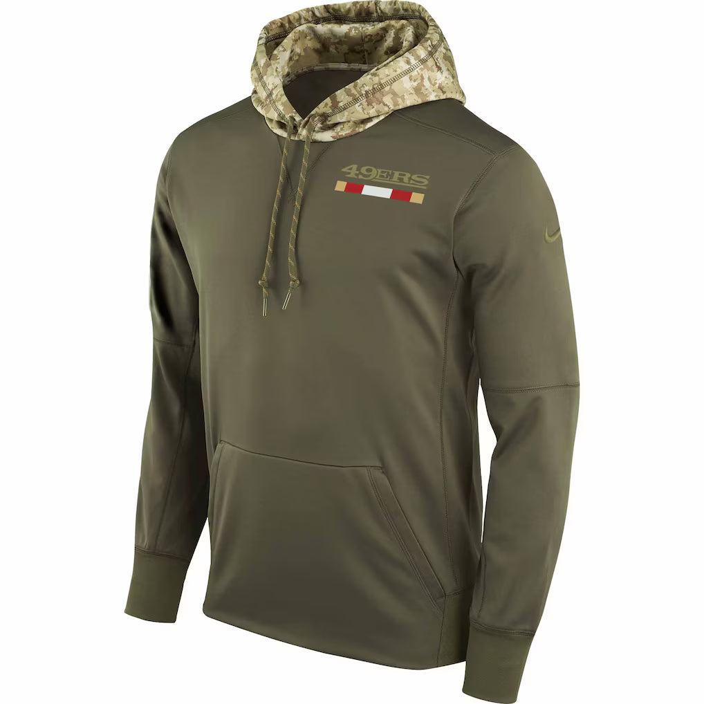 San Francisco 49ers Nike Salute to Service Sideline Therma Pullover Hoodie