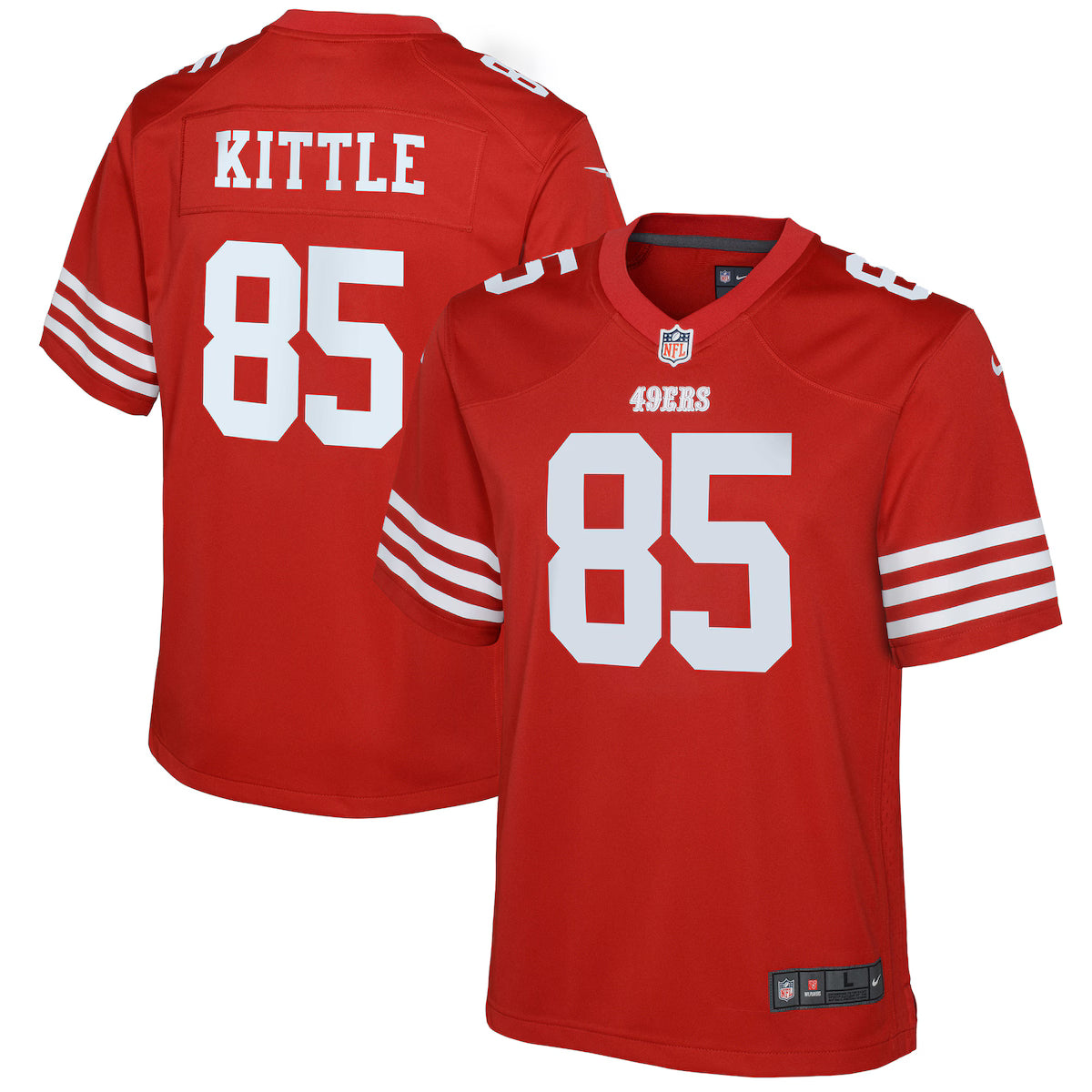 49ers Kittle Nike Youth Player Jersey