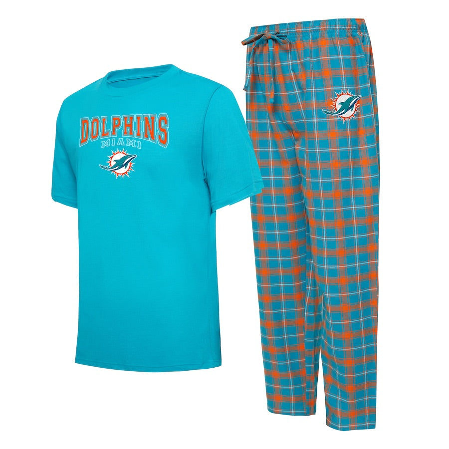 Dolphins Plaid Pajama Set