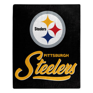 Steelers Logo Raschel Throw Blanket