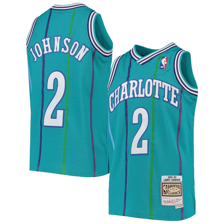 Hornets Johnson Mitchell and Ness Youth Player Jersey