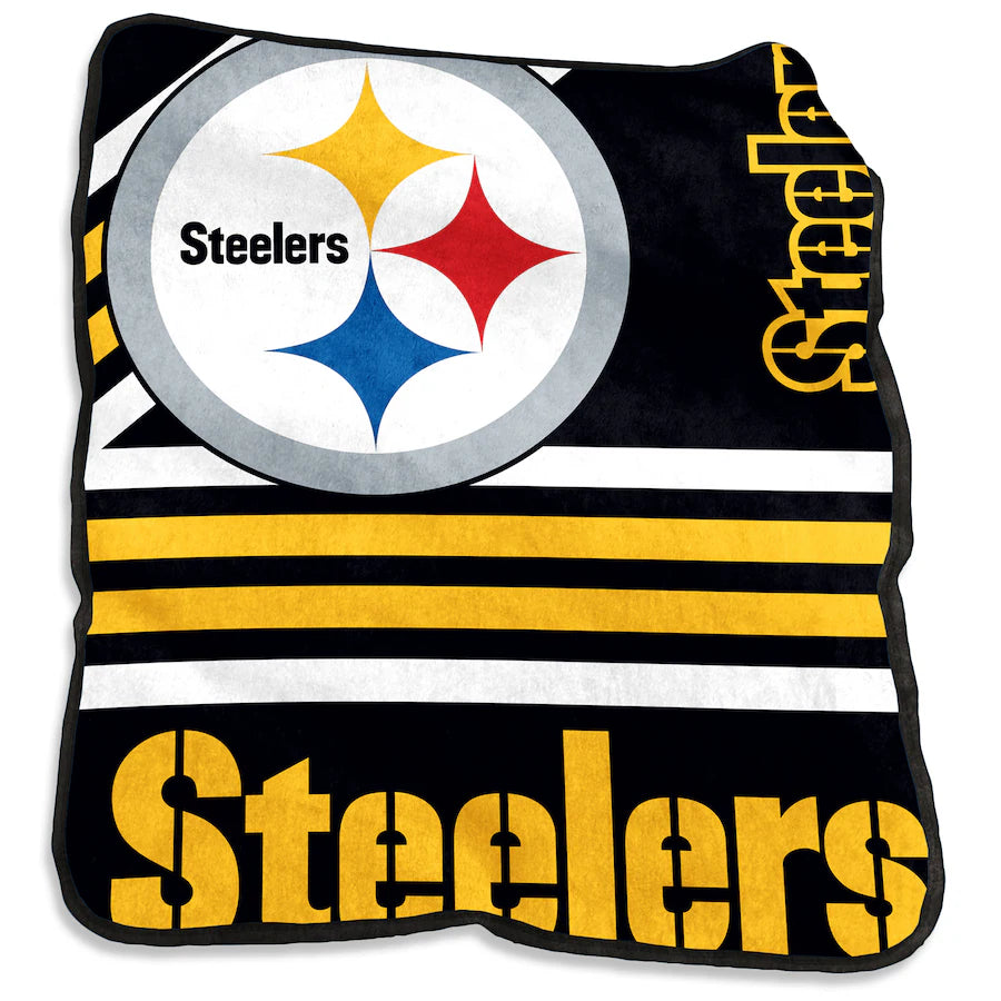 Steelers Logo Raschel Throw Blanket