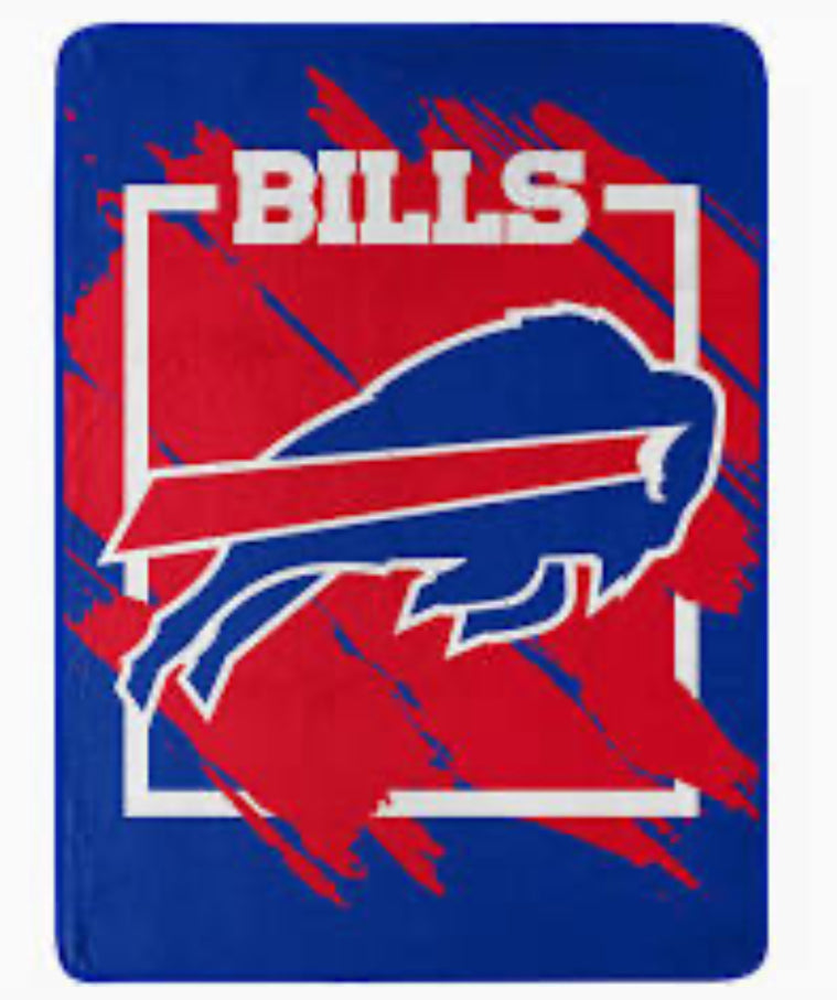 Bills Logo Raschel Throw Blanket