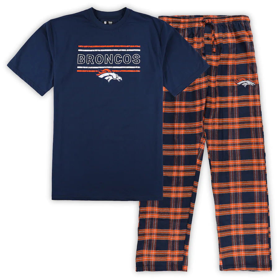 Denver Broncos Plaid Pajama Set