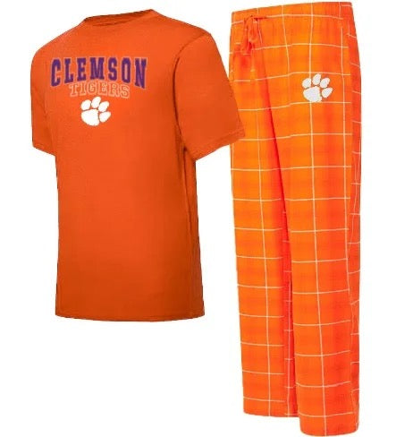 Clemson Plaid Pajama Set