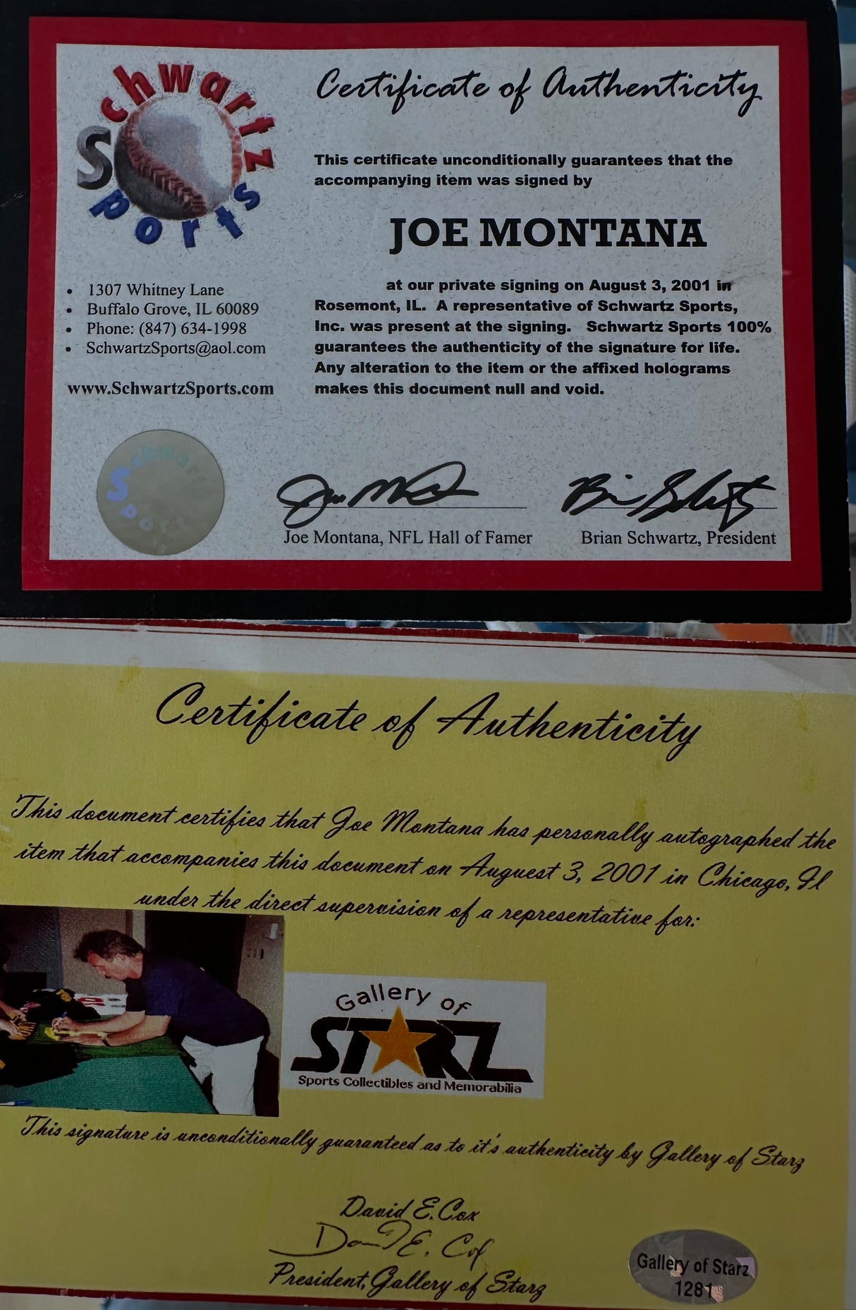 Joe Montana Notre Dame Signed Player Jersey Framed