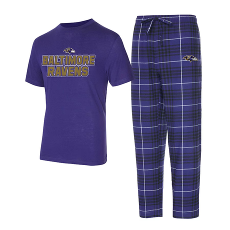 Ravens Plaid Pajama Set