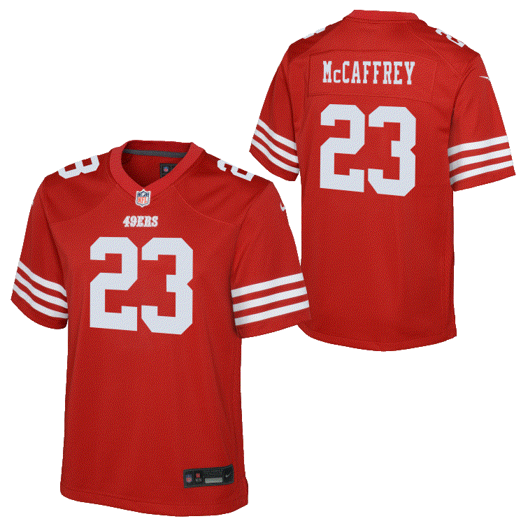 49ers Nike McCaffrey Youth Player Jersey