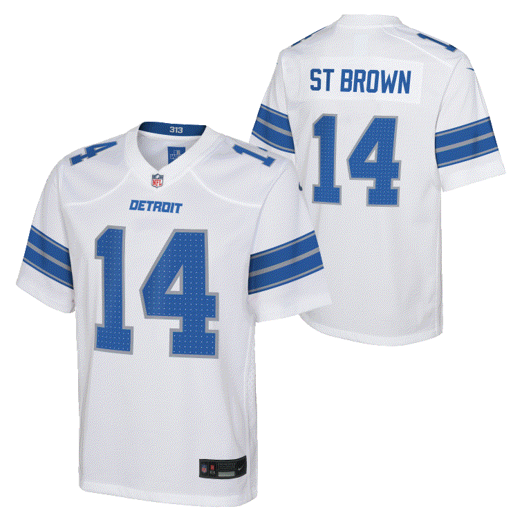 Lions St. Brown Nike Youth Player Jersey