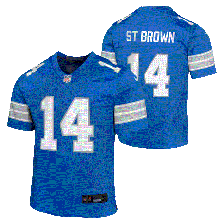 Lions St. Brown Nike Youth Player Jersey